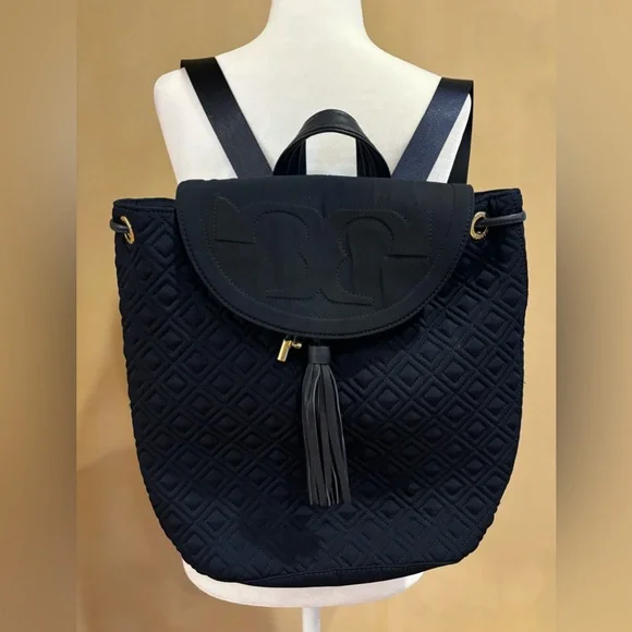 Tory Burch | Bags | Tory Burch Quilted Nylon Navy Backpack  display picture 3